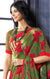 Designer Cream/Red/Green Georgette Printed Saree for Casual Wear (D424)
