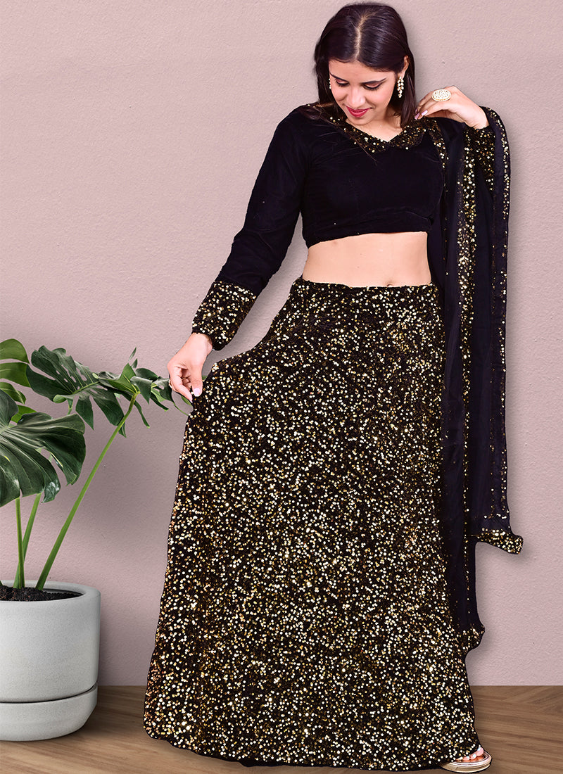 Black Color Kanjiveram Silk Zari Lehanga With Blouse Along - Etsy Denmark