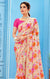 Designer Cream/Pink Georgette Printed Saree for Casual Wear (D493)