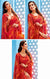 Designer Red/Yellow Georgette Printed Saree for Casual Wear (D498)