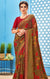 Designer Brown/Red Georgette Printed Saree for Casual Wear (D504)