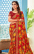 Designer Red/Yellow Georgette Printed Saree for Casual Wear (D508)
