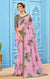 Designer Pink/Gray Georgette Printed Saree for Casual Wear (D514)