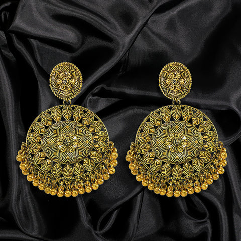 Large Circular Oxidized in Gold Tone - PAAIE