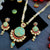 Circular Engraved Mint Gold Plated Necklace Set