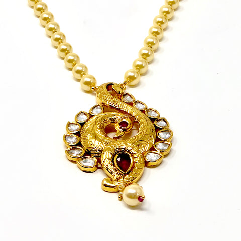 Premium Designer Kundan Pendant Set - PAAIE