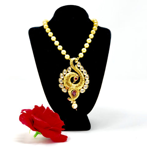 Premium Designer Kundan Pendant Set - PAAIE