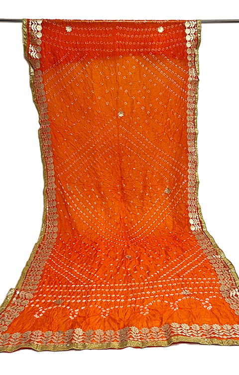 Fashionable Women's Orange Bandhej Dupatta/Chunni For Casual, Party (D24)