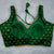 Emerald Green Printed Designer Readymade Blouse in Silk (Design 276)