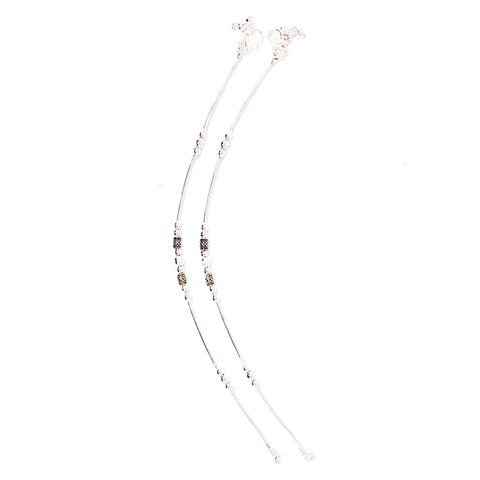 Simple Pure Silver Anklet with Small Bells - PAAIE