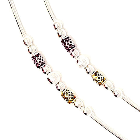 Simple Pure Silver Anklet with Small Bells - PAAIE