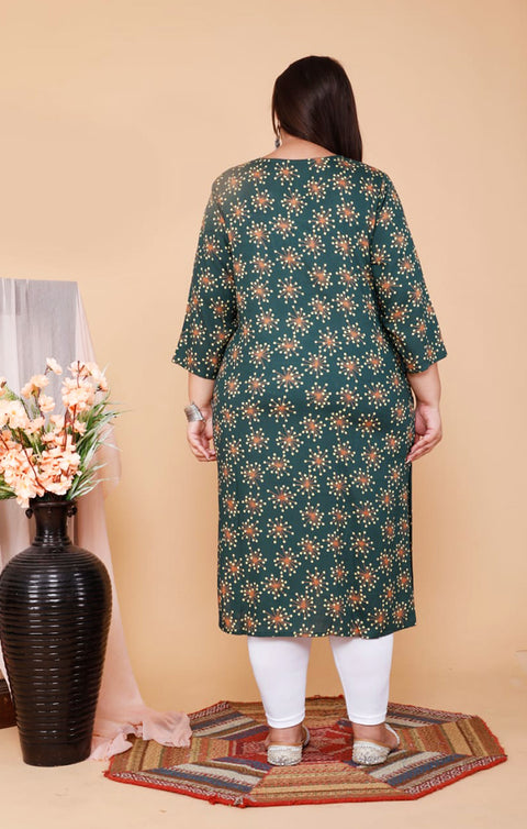 Sensational Green Color Indian Ethnic Kurti For Casual Wear (K433)