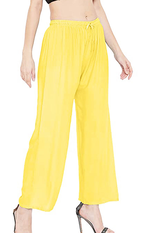 Designer Yellow Rayon Plazzo for Womens and Girls (D33)