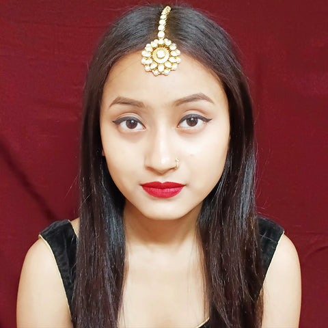 Designer Gold Plated Royal Kundan Mangtikka for Bridal (D22)