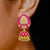 Pink Jhumki with Teardrop shape studs - PAAIE