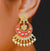 Chandbali Style Designer Red Earrings - PAAIE