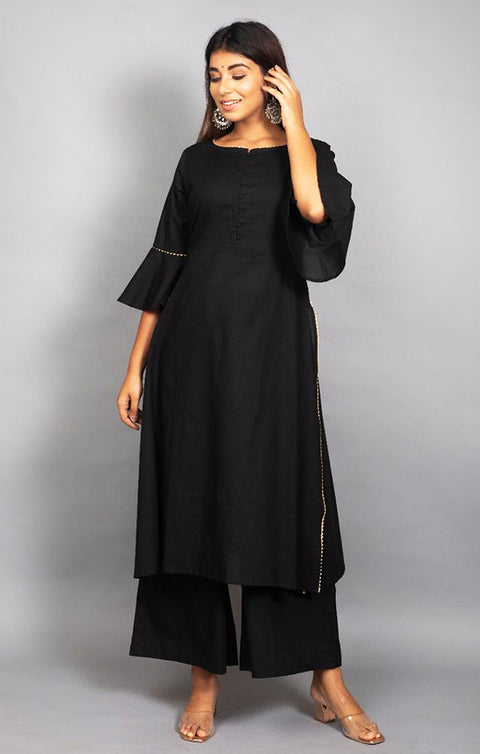 Gorgeous Black Designer Suit and Plazzo For Ethnic Wear (K338) - PAAIE
