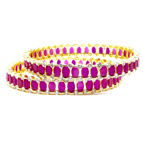 Ruby Ladder Design Bangles - PAAIE