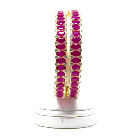 Ruby Ladder Design Bangles - PAAIE