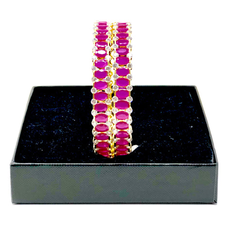 Ruby Ladder Design Bangles - PAAIE