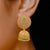 Baby Pink Jhumki with White Floral Design Teardrop Studs - PAAIE