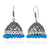 Leafy Designer Jhumki with Hook and Blue beads - PAAIE