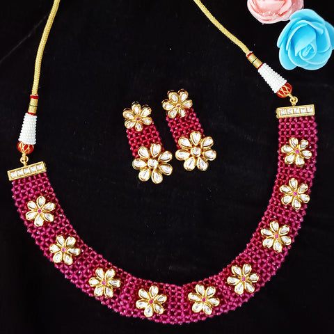 Designer Multi Layer Royal Kundan Necklace with Earrings (D255)