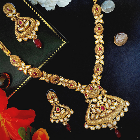Gold Plated Bridal Premium Kundan Set (Design 77)
