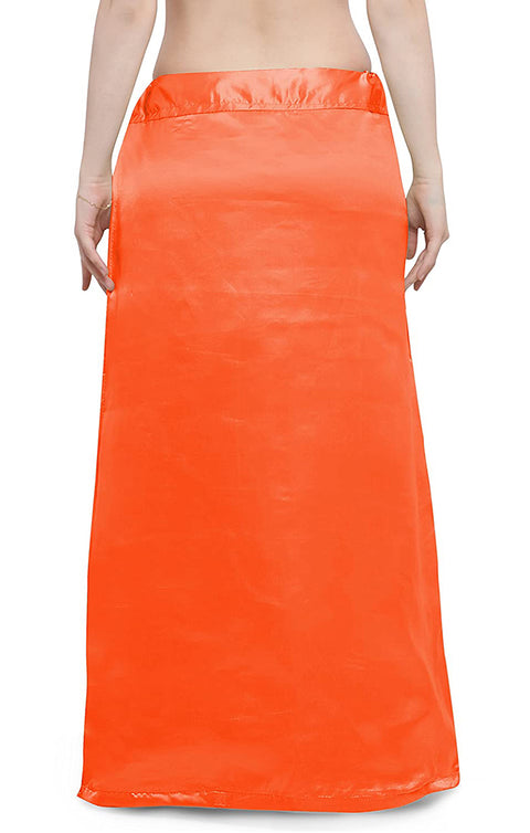 Readymade Petticoats in Orange Color for Saree (Satin)