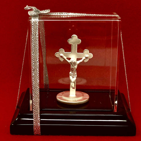 999 Pure Silver Rectangular Jesus Idol with Cross - PAAIE