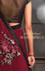 Lycra Mehroon Designer Saree with Sequins Applique & Fur Sequins Work - PAAIE