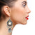 White Long Dangle oxidized Earrings with Jhumki - PAAIE
