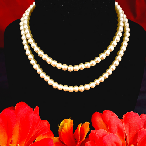 Elegant Single Strand Pearl Long Mala (D1012)