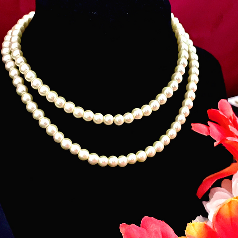 Elegant Single Strand Pearl Long Mala (D1012)
