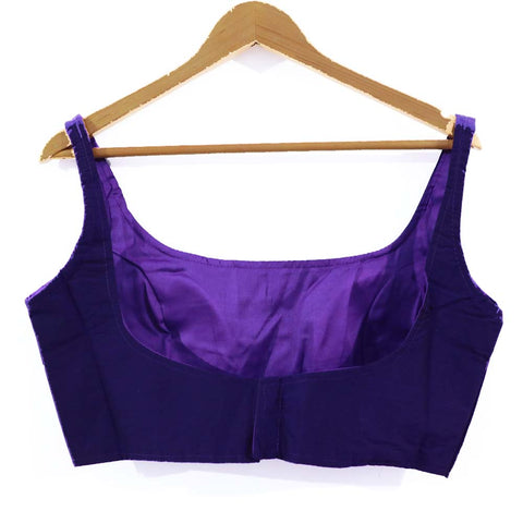 Stunning Violet Color Designer Silk Blouse For Wedding & Party Wear (Design 372) - PAAIE