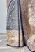 Banarasi Silk Designer Grey Color Saree - PAAIE