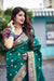 Banarasi Silk Designer Teal Green Color Saree - PAAIE