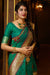 Banarasi Silk Red And Green Golden Saree - PAAIE
