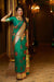Banarasi Silk Red And Green Golden Saree - PAAIE