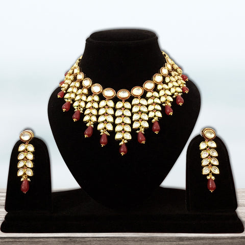 Gold Plated Bridal Premium Kundan Set (Design 74) - PAAIE