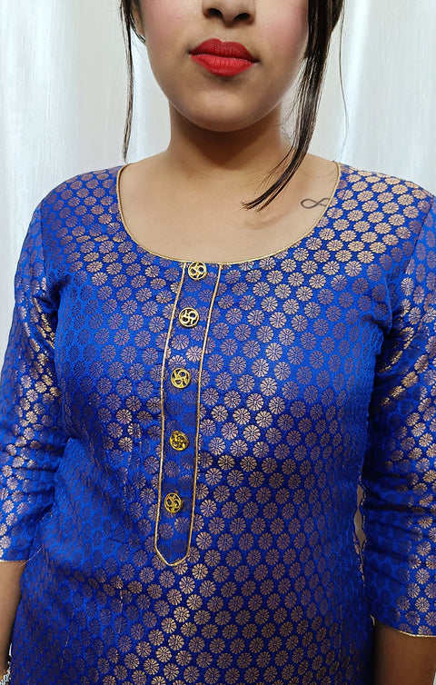 Designer Royal Blue Color Indian Ethnic Kurti For Casual & Party Wear (K702)