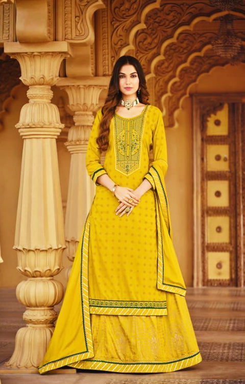 Vibrant Yellow Color Designer Suit with Dupatta In Modern Style (K430)