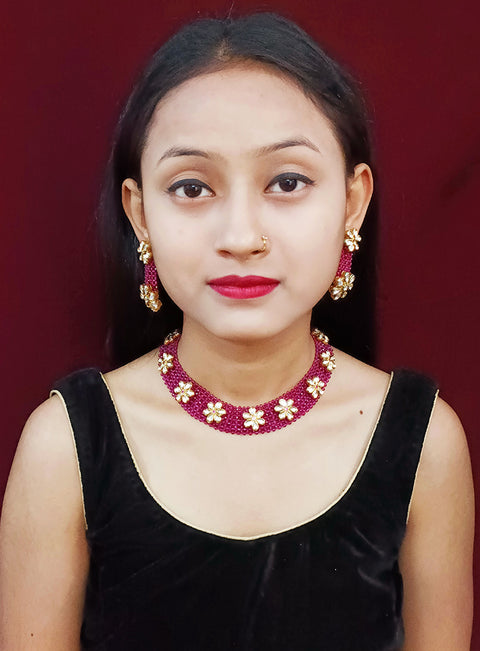 Designer Multi Layer Royal Kundan Necklace with Earrings (D255)