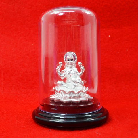 999 Pure Silver Lakshmi Idol with Purple headrest - PAAIE