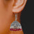 Leafy Designer Jhumki with Hook and Red beads - PAAIE