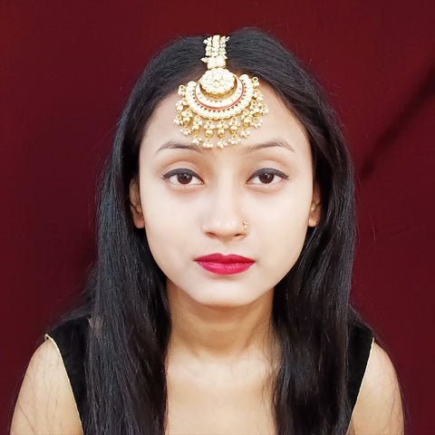 Designer Gold Plated Royal Kundan Mangtikka for Bridal (D18)