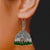 Leafy Designer Jhumki with Hook and Green beads - PAAIE