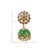 Green Dangle Jhumki with White Floral Design - PAAIE