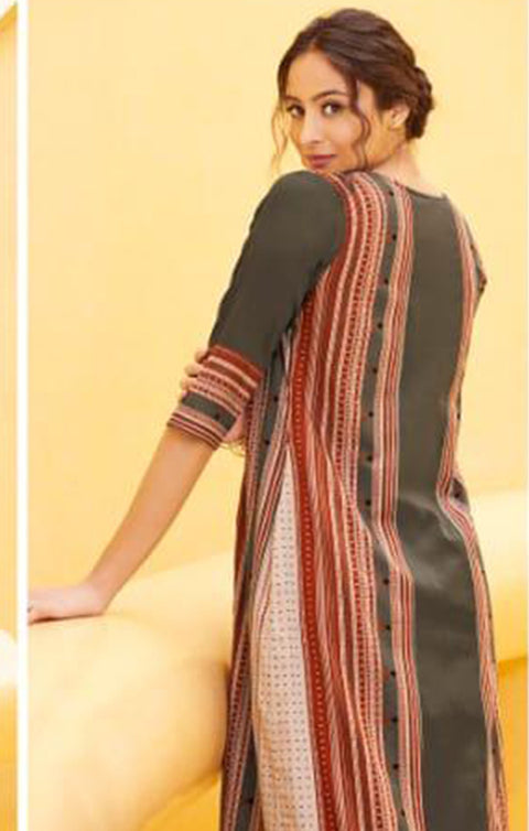 Brown Designer Kurti with Palazzo For Casual and Ethnic Wear (K213) - PAAIE
