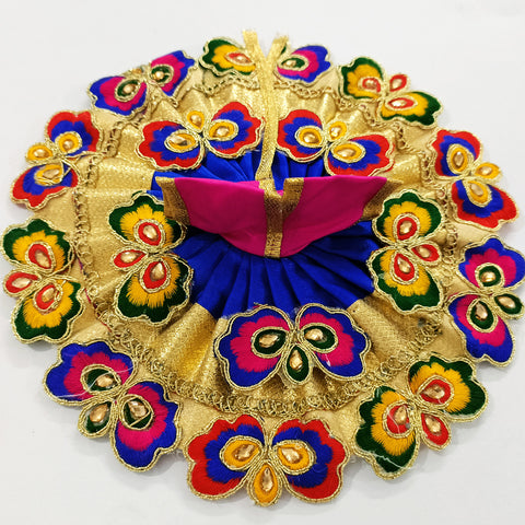 Basuriwaala Handmade Beautiful Laddu Gopal/Kanha Ji Blue Silk Fabric Dress/Poshak (Size : 4) - PAAIE